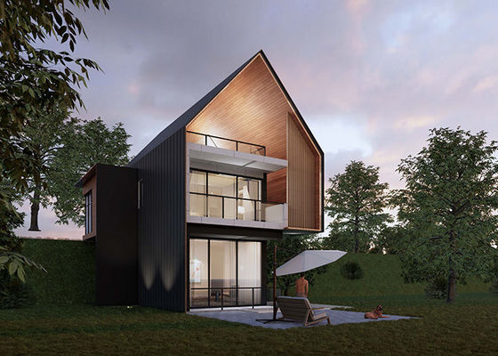 AS/NZS Light Steel Frame Prefab Villa Hotel Unit | Wooden Prefabricated House With Garden Terrace