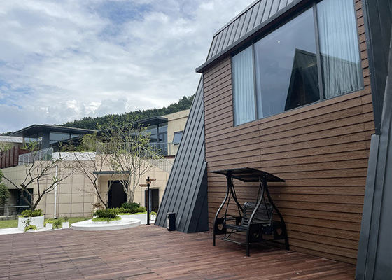 Prefab Steel Modular Home Wooden Bungalow With Light Steel Frame A House  For Holiday