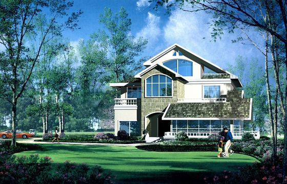 White Color Modern Economic Prefab Light Steel House DEEPBLUE Steel Framing