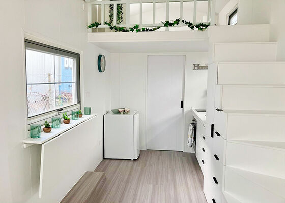 As/US Steel Frame Prefab Tiny House With Trailer On Wheels For Travel