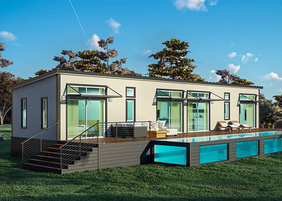 Kit di case prefabbricate in acciaio leggero con struttura in acciaio leggero, villa modulare da costruire