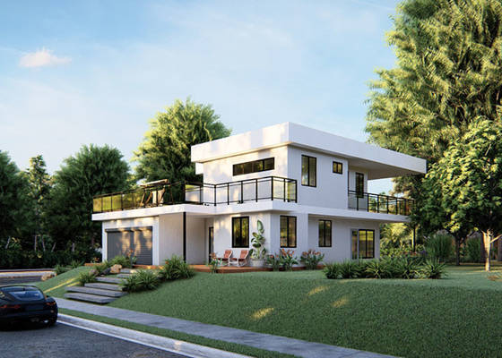 Casa pronta facile della struttura di acciaio della luce dell'installazione con le cabine 2PAC ed il controsoffitto di pietra