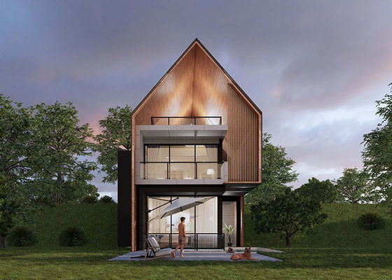 AS/NZS Light Steel Frame Prefab Villa Hotel Unit | Wooden Prefabricated House With Garden Terrace