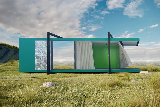 Retiro sereno e sostenibile / Studio del cortile Case prefabbricate con casa a telaio prefabbricata