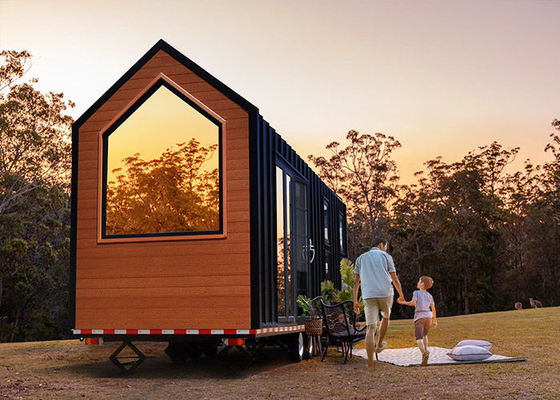 Case prefabbricate di lusso Glamping Custom Tiny House On Wheels Per alberghi / campeggi / noleggio