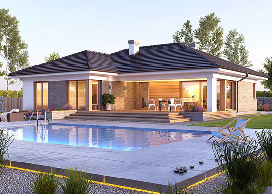 AS / NZS / USA Leggera struttura in acciaio modulare casa prefabbricata kit villa