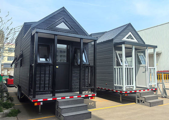 Case modulari prefabbricate Mini casa mobile su ruote per campeggio
