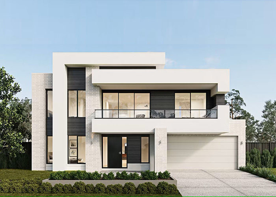 Luxury Prefab Villa 2 Story Steel Frame Modular Home With 4 Bedroom Standard Prefabricated House Kits