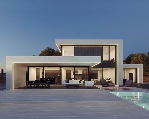 Casa modulare prefabbricata di lusso con telaio in acciaio leggero per la vita familiare moderna