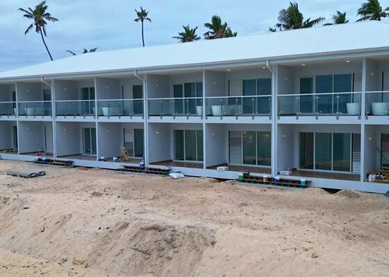 Casa prefabbricata modulare in acciaio leggero per uso alberghiero in Sud America, villa prefabbricata a Fiji