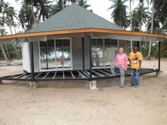 Bungalow prefabbricato di Overwater della spiaggia della località di soggiorno dell'hotel/isola del banco della capriata d'acciaio leggera del tetto